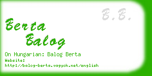 berta balog business card